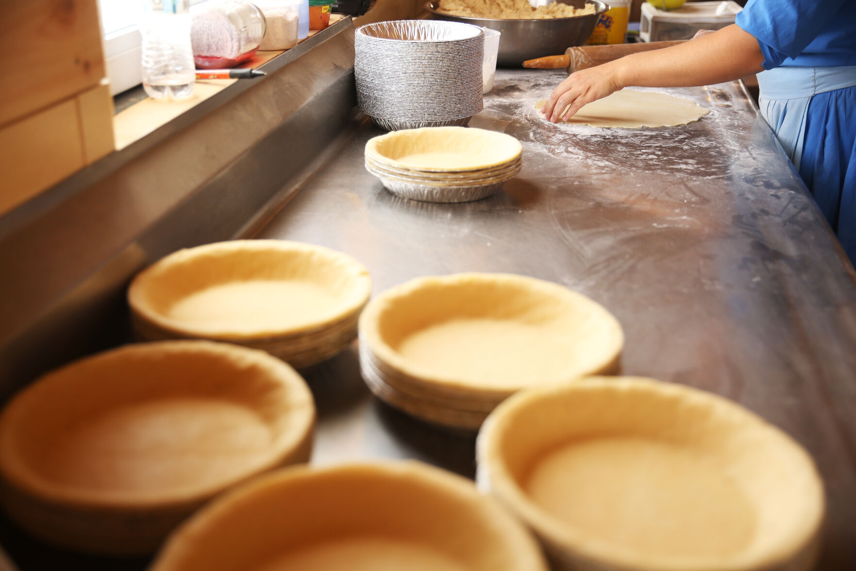 Fresh pies were one of the many baking items on the agenda